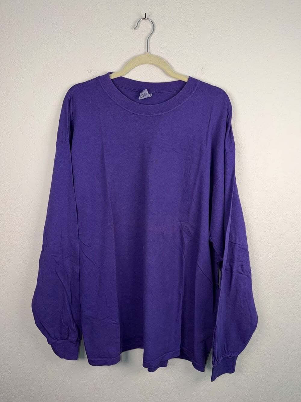 Vintage Gap Long Sleeve T-Shirt Mens XL Bright Purple Crewneck 90s Made in USA